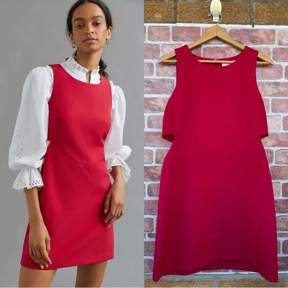 Anthropologie Mare Mare Cut Out Elegant Red Sleeveless Shift Dress. Large